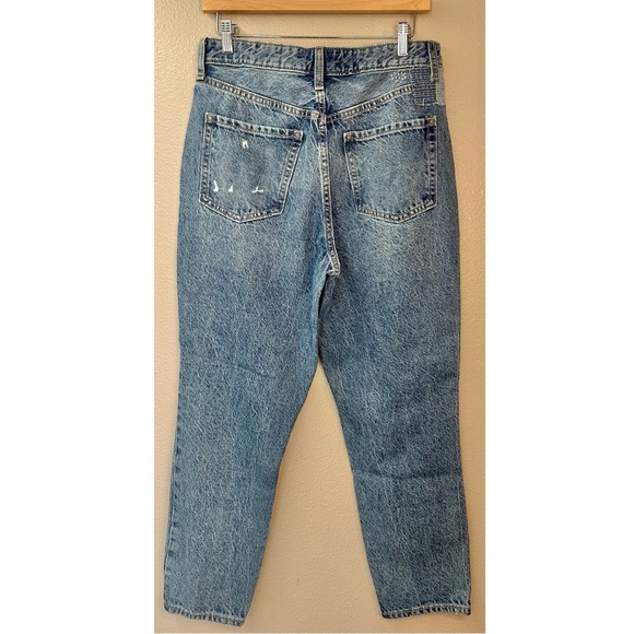 NEW Old Navy Higher High-Waisted Button-Fly Straight Patchwork Non-Stretch Jeans - Picture 3 of 9